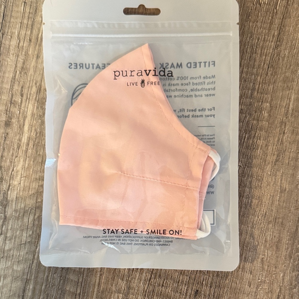 Pura Vida Soft Pink Fitted Mask